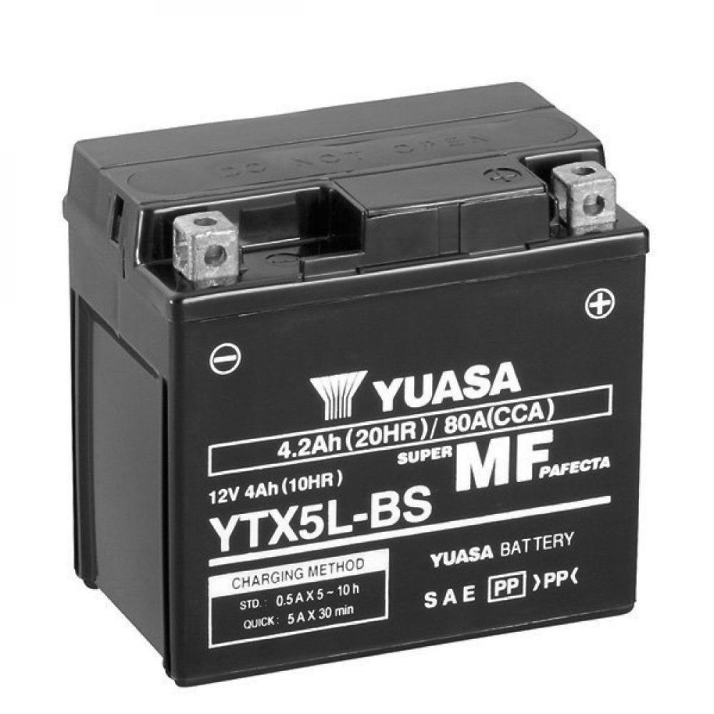 Аккумулятор кислотный YTX5L-BS 12V 4Ah 80A 113 х 70 х 105 Beta RR, Xtrainer Yuasa 0650499