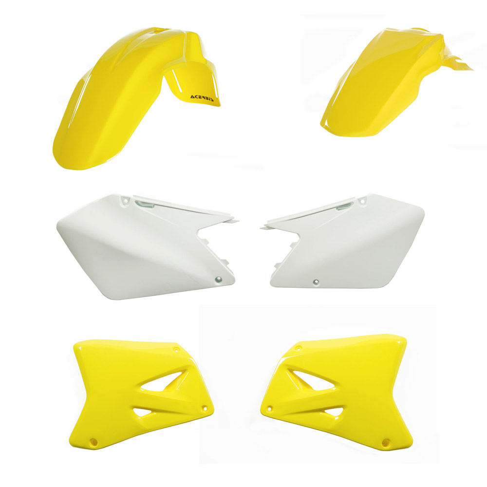 Комплект пластика SUZUKI RM 125/250 01-08 OEM 2003 желто-белый.